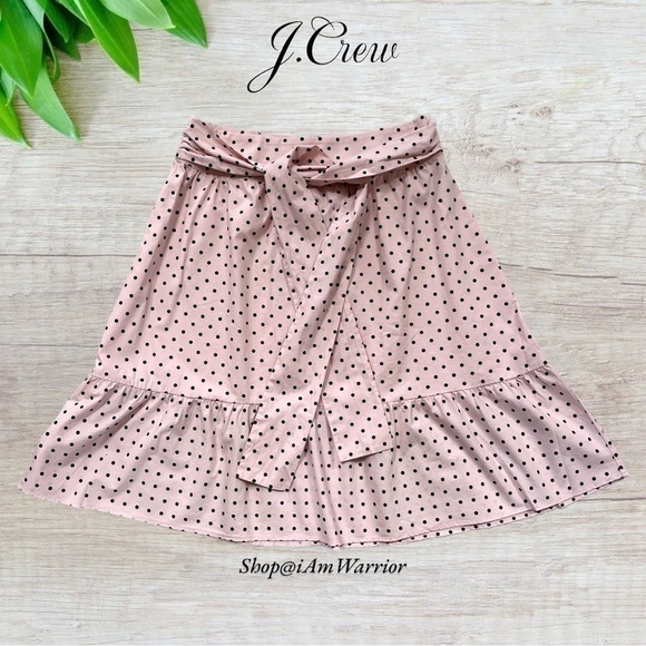 J.Crew NWT pink/black polka dot ruffle midi skirt *shop@iamwarrior - Picture 4 of 9
